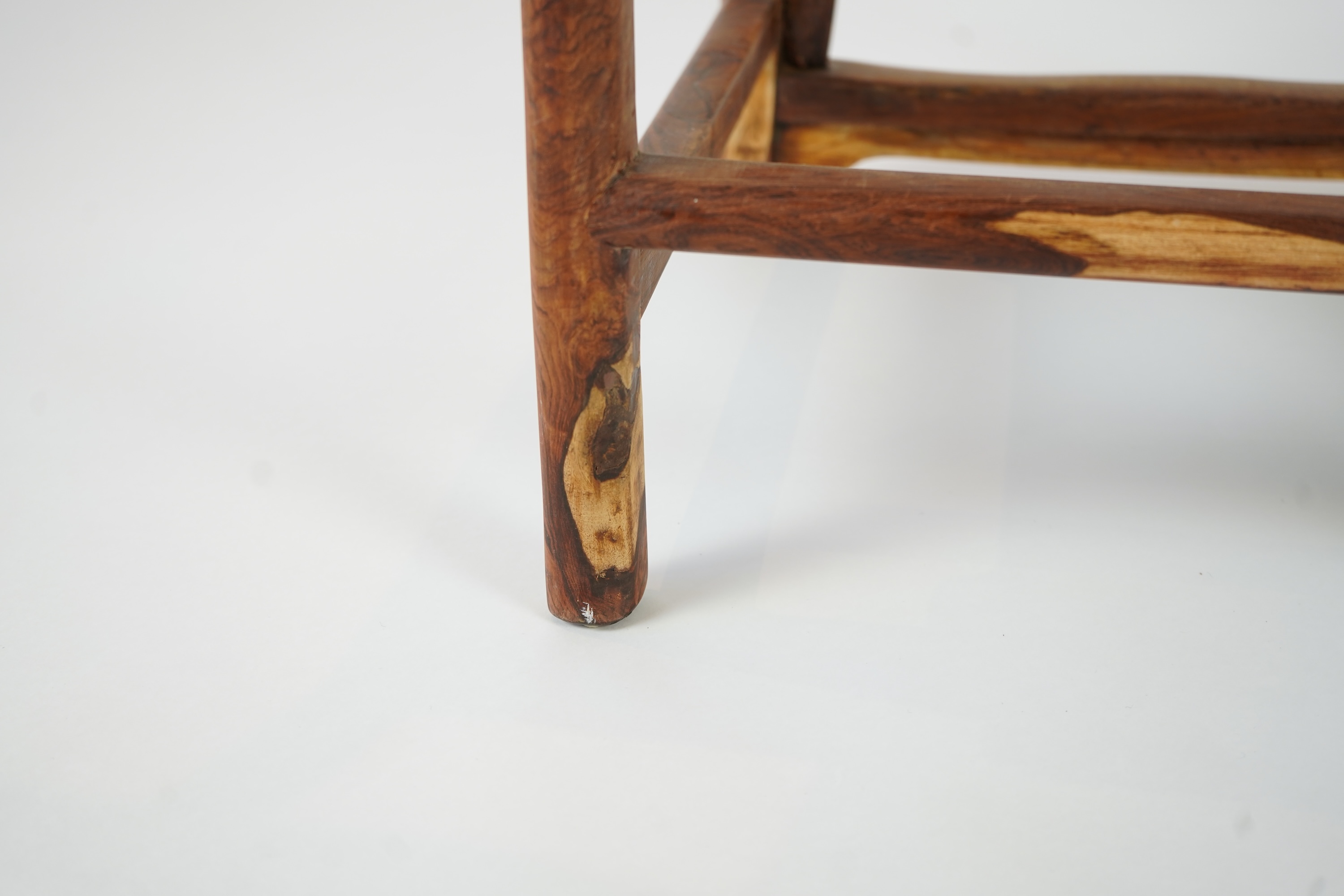 A Chinese huanghuali yoke-back side chair, denguayi, Qing dynasty